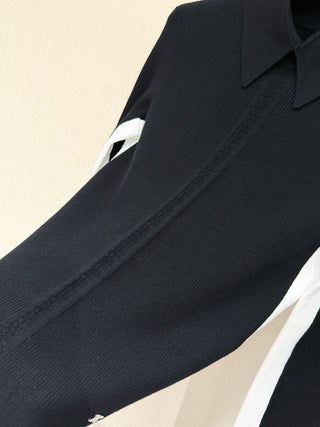 Chane* Premium Color-Blocked Polo Knitwear ✨Coconege🎿 Ski Collection