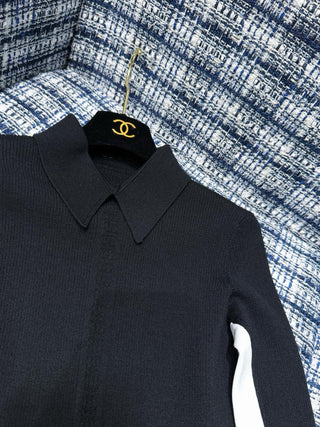 Chane* Premium Color-Blocked Polo Knitwear ✨Coconege🎿 Ski Collection