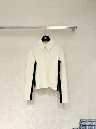 Chane* Premium Color-Blocked Polo Knitwear ✨Coconege🎿 Ski Collection
