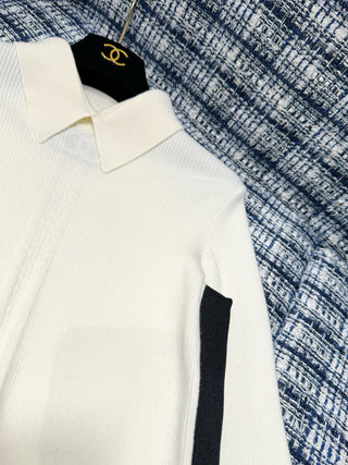 Chane* Premium Color-Blocked Polo Knitwear ✨Coconege🎿 Ski Collection