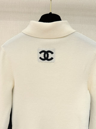 Chane* Premium Color-Blocked Polo Knitwear ✨Coconege🎿 Ski Collection