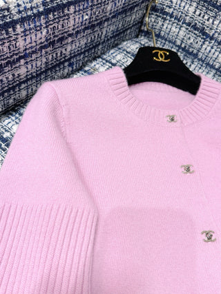 Chane* Premium Quality Tricolor Cashmere Cardigan with Metal Buttons