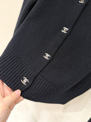 Chane* Premium Quality Tricolor Cashmere Cardigan with Metal Buttons