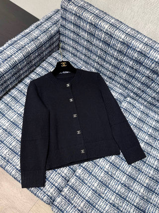 Chane* Premium Quality Tricolor Cashmere Cardigan with Metal Buttons