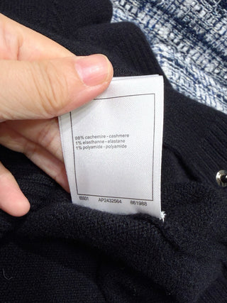 Chane* Premium Quality Tricolor Cashmere Cardigan with Metal Buttons