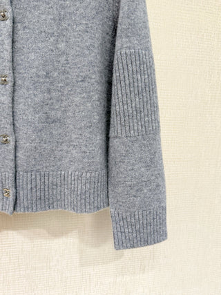 Chane* Premium Quality Tricolor Cashmere Cardigan with Metal Buttons