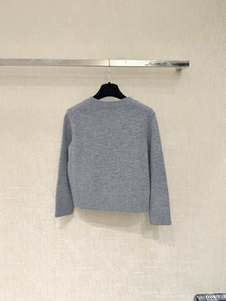 Chane* Premium Quality Tricolor Cashmere Cardigan with Metal Buttons