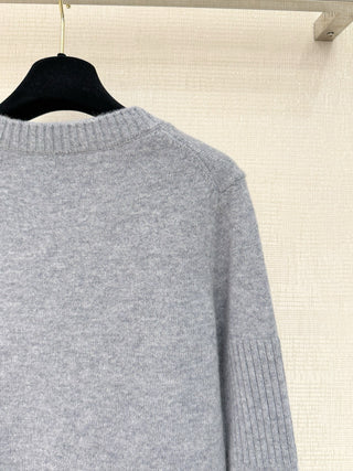 Chane* Premium Quality Tricolor Cashmere Cardigan with Metal Buttons