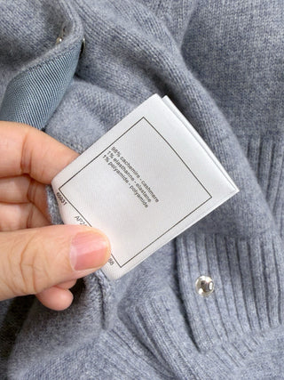 Chane* Premium Quality Tricolor Cashmere Cardigan with Metal Buttons