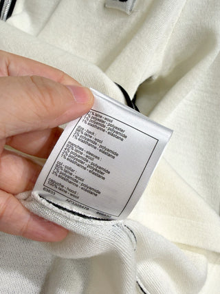 Chane* 25K Métiers d'Art Collection Black and White Zip-Up Hooded Cardigan - Exclusively developed by YB!