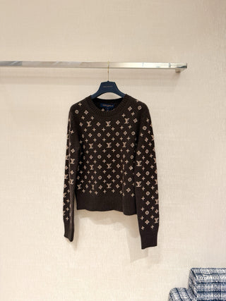 1V New Embroidered Jacquard Pullover Sweater