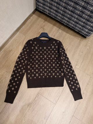 1V New Embroidered Jacquard Pullover Sweater