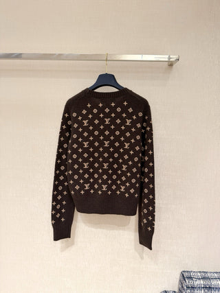 1V New Embroidered Jacquard Pullover Sweater