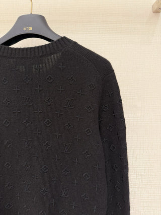 1V New Embroidered Jacquard Pullover Sweater