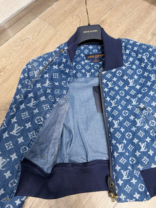 1v Early Autumn New Arrival Laser Print Denim Short Jacket