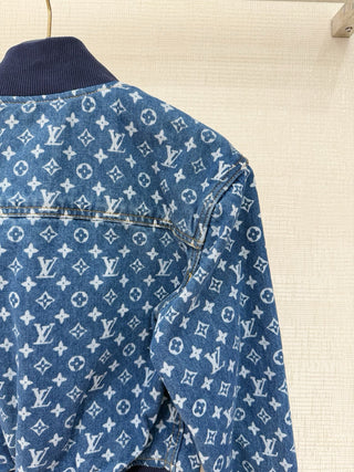 1v Early Autumn New Arrival Laser Print Denim Short Jacket