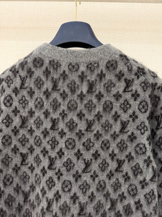 1v x Grace collaboration monogram cashmere cardigan