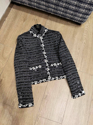 CHANE* Autumn/Winter Métiers d'Art Collection Tweed Jacket with Silk Lining