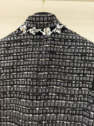 CHANE* Autumn/Winter Métiers d'Art Collection Tweed Jacket with Silk Lining
