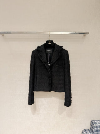 Chane*25B Collection Black Tweed Jacket