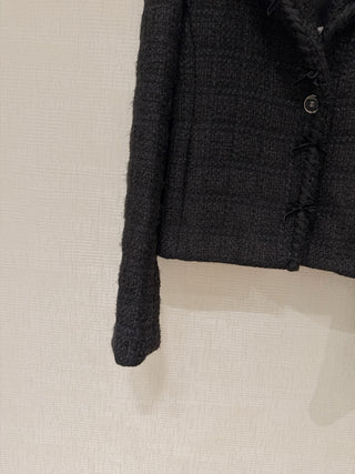 Chane*25B Collection Black Tweed Jacket