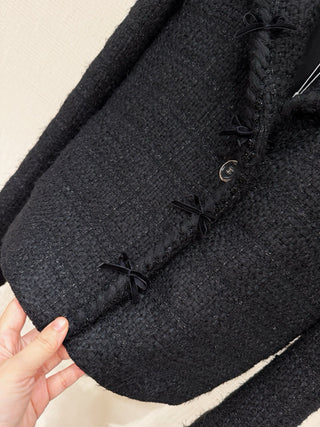 Chane*25B Collection Black Tweed Jacket