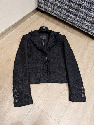 Chane*25B Collection Black Tweed Jacket