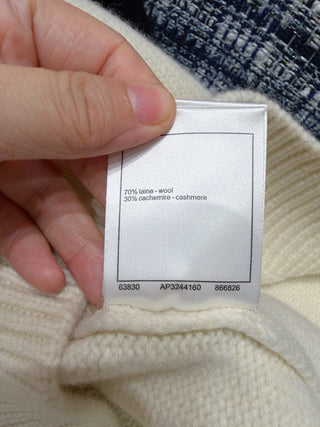 Chane* 25N Deer Jacquard Crew Neck Cashmere Wool Sweater