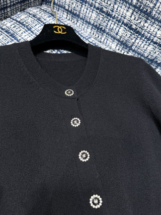 Chane  25K Premium Collection Cashmere Version 3D Bow Mid-Sleeve Knit Cardigan