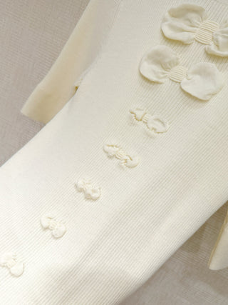 Chane  25K Bow-Tie Mid-Sleeve Knit Sweater