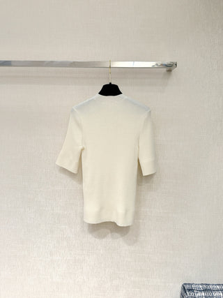 Chane  25K Bow-Tie Mid-Sleeve Knit Sweater