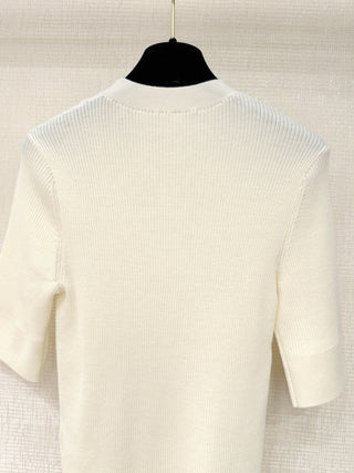 Chane  25K Bow-Tie Mid-Sleeve Knit Sweater
