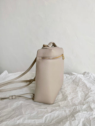 backpack, stone gray (with gold hardware)