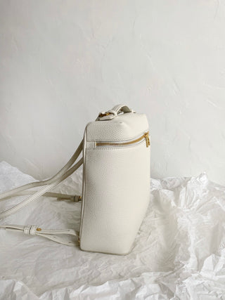 Backpack, White (with gold hardware)