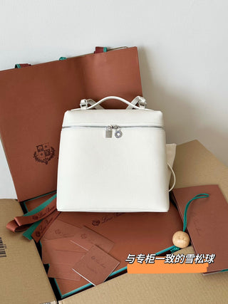 Backpack, White (with silver buckle)