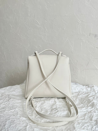 Backpack, White (with silver buckle)