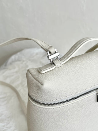 Backpack, White (with silver buckle)