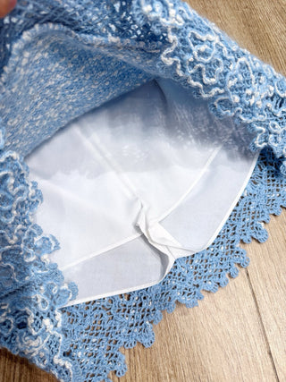 Chane* 25B Collection Blue Knit Cardigan Set