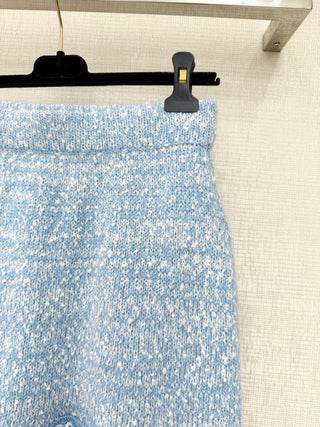 Chane* 25B Collection Blue Knit Cardigan Set