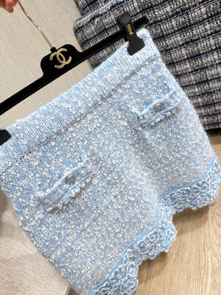 Chane* 25B Collection Blue Knit Cardigan Set