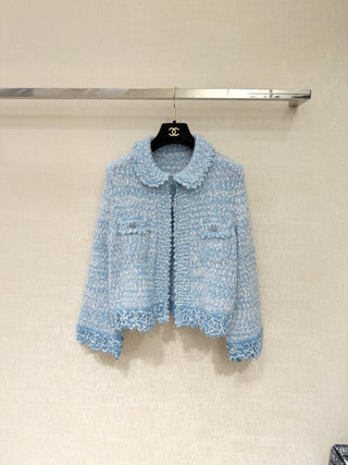 Chane* 25B Collection Blue Knit Cardigan Set