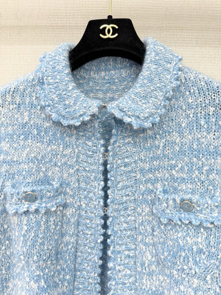Chane* 25B Collection Blue Knit Cardigan Set