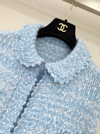 Chane* 25B Collection Blue Knit Cardigan Set