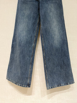 1v monogrammed leather jeans
