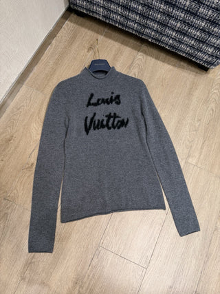 1v New Grey Wool Knit Sweater