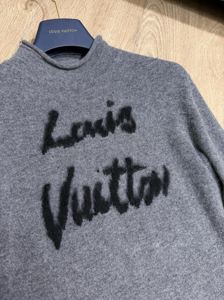 1v New Grey Wool Knit Sweater