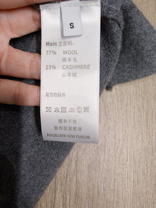 1v New Grey Wool Knit Sweater