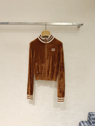 Miu Mi* Autumn/Winter New Caramel Color Knit Cardigan
