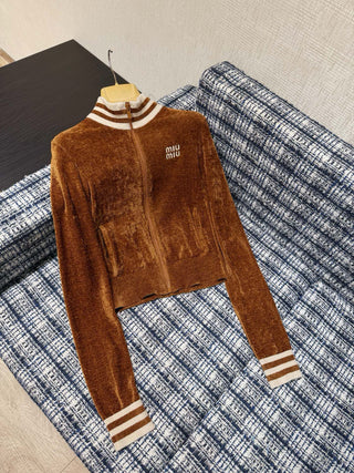 Miu Mi* Autumn/Winter New Caramel Color Knit Cardigan