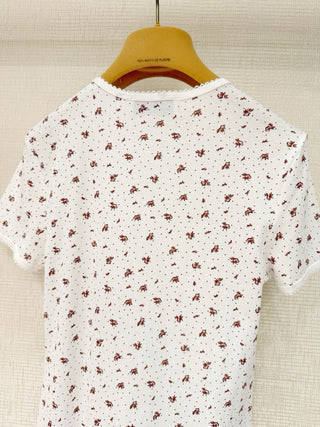 Miumi* New Floral Short-Sleeve T-Shirt